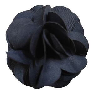 MEN'S LARGE SOLID DARK NAVY LAYERED LAPEL PIN FLOWER.